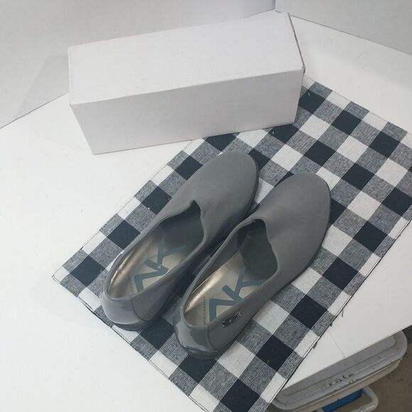 ANNE KLEIN SPORT WOMANS SHOES SLIP-ON SNEAKERS WEDGE GRAY 9.5M - Picture 10 of 11